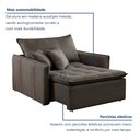 Ver imagem 6 de Poltrona Cama em Veludo Marrom Detroid 110cm Yescasa