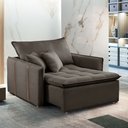 Ver imagem 1 de Poltrona Cama em Veludo Marrom Detroid 110cm Yescasa