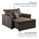 Ver imagem 5 de Poltrona Cama em Veludo Marrom Detroid 110cm Yescasa