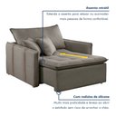 Ver imagem 5 de Poltrona Cama em Veludo Bege Escuro Detroid 110cm Yescasa