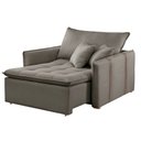 Ver imagem 2 de Poltrona Cama em Veludo Bege Escuro Detroid 110cm Yescasa