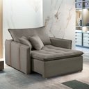 Ver imagem 1 de Poltrona Cama em Veludo Bege Escuro Detroid 110cm Yescasa