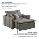 Ver imagem 6 de Poltrona Cama em Veludo Bege Escuro Detroid 110cm Yescasa