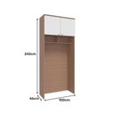 Ver imagem 4 de Guarda Roupa Modulado Ponte 2 Portas 2450x1000mm Setiba Plus Rimo Carvalho/branco