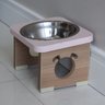 Comedouro Elevado Pet para Cachorro Mdf Colors - Inox - Rose - 1