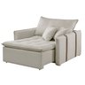Poltrona Cama em Madeira Eucalipto 110 cm Detroid Yescasa Veludo   - 11
