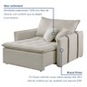 Poltrona Cama em Madeira Eucalipto 110 cm Detroid Yescasa Veludo   - 5