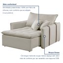 Ver imagem 5 de Poltrona Cama em Madeira Eucalipto 110 cm Detroid Yescasa Veludo