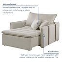 Ver imagem 6 de Poltrona Cama em Madeira Eucalipto 110 cm Detroid Yescasa Veludo  