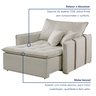 Poltrona Cama em Madeira Eucalipto 110 cm Detroid Yescasa Veludo   - 6