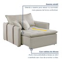 Ver imagem 4 de Poltrona Cama em Veludo Bege Claro Detroid 110cm Yescasa