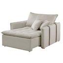 Ver imagem 2 de Poltrona Cama em Veludo Bege Claro Detroid 110cm Yescasa