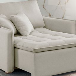 Poltrona Cama em Madeira Eucalipto 110 cm Detroid Yescasa Veludo   - 9