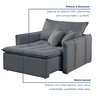 Poltrona Cama em Madeira Eucalipto 110 cm Detroid Yescasa Veludo  - 6