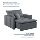 Ver imagem 4 de Poltrona Cama em Veludo Cinza Detroid 110cm Yescasa