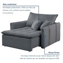 Ver imagem 7 de Poltrona Cama em Veludo Cinza Detroid 110cm Yescasa