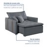 Poltrona Cama em Madeira Eucalipto 110 cm Detroid Yescasa Veludo  - 2