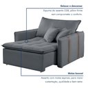 Ver mais imagens de Poltrona Cama em Veludo Cinza Detroid 110cm Yescasa