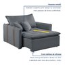 Poltrona Cama em Madeira Eucalipto 110 cm Detroid Yescasa Veludo  - 3