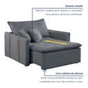 Ver imagem 3 de Poltrona Cama em Madeira Eucalipto 110 cm Detroid Yescasa Veludo