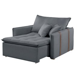 Poltrona Cama em Madeira Eucalipto 110 cm Detroid Yescasa Veludo  - 11