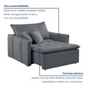 Ver imagem 6 de Poltrona Cama em Veludo Cinza Detroid 110cm Yescasa