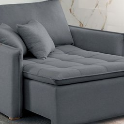 Poltrona Cama em Madeira Eucalipto 110 cm Detroid Yescasa Veludo  - 9