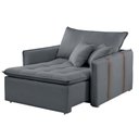 Ver imagem 2 de Poltrona Cama em Veludo Cinza Detroid 110cm Yescasa