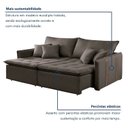 Ver mais imagens de Sofá Cama Retrátil e Reclinável 3 Lugares Veludo Marrom Detroid 200cm Yescasa