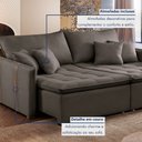 Ver imagem 6 de Sofá Cama 3 Lugares Retrátil Yescasa Veludo Marrom