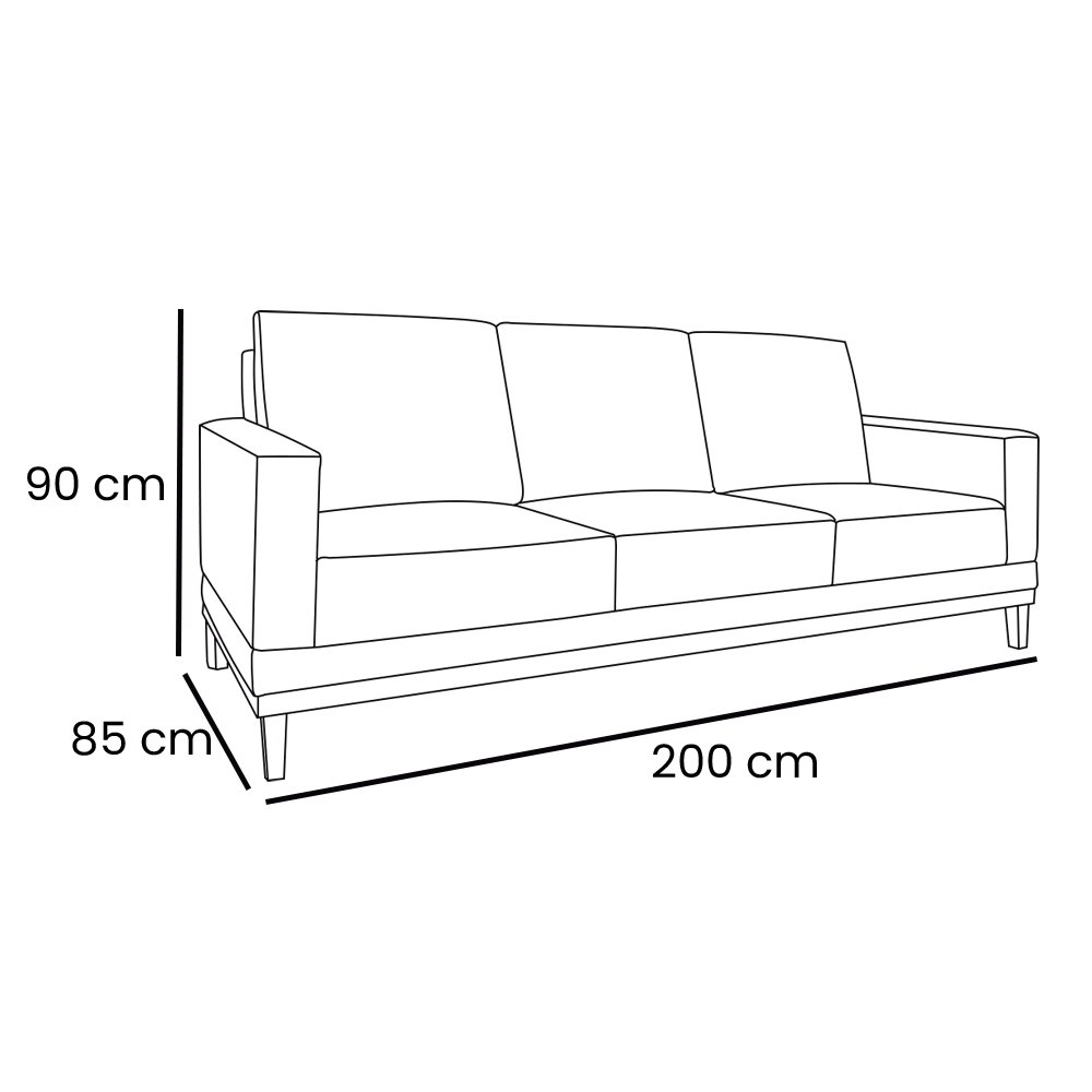 Sofá Living Carolina 200cm 3 Lugares - D'Monegatto Cinza - 9