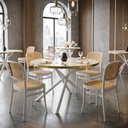 Ver imagem 2 de Conjunto Mesa de Jantar Redonda Solaris Branca 120cm com 4 Cadeiras Roma - Branco