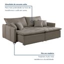 Ver imagem 3 de Sofá Cama Retrátil e Reclinável 3 Lugares Veludo Bege Escuro Detroid 200cm Yescasa