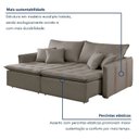 Ver imagem 5 de Sofá Cama Retrátil e Reclinável 3 Lugares Veludo Bege Escuro Detroid 200cm Yescasa