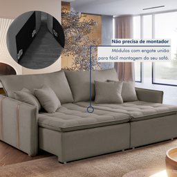Sofá Cama em Madeira Eucalipto 200cm Detroid Yescasa Veludo   - 8