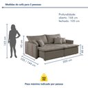 Ver imagem 2 de Sofá Cama 3 Lugares Retrátil 200cm Yescasa Veludo Bege