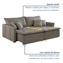 Ver imagem 4 de Sofá Cama Retrátil e Reclinável 3 Lugares Veludo Bege Escuro Detroid 200cm Yescasa