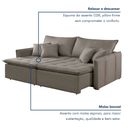 Ver imagem 7 de Sofá Cama Retrátil e Reclinável 3 Lugares Veludo Bege Escuro Detroid 200cm Yescasa