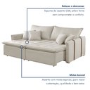 Ver imagem 7 de Sofá Cama 3 Lugares Retrátil Yescasa Veludo Bege Claro