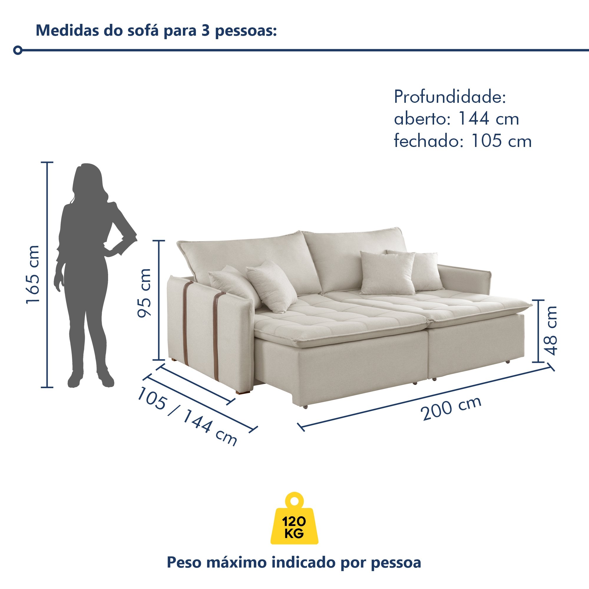 Sofá Cama em Madeira Eucalipto 200cm Detroid Yescasa Veludo   - 9