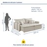 Sofá Cama em Madeira Eucalipto 200cm Detroid Yescasa Veludo   - 9