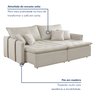 Sofá Cama em Madeira Eucalipto 200cm Detroid Yescasa Veludo   - 2