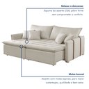 Ver imagem 7 de Sofá Cama 3 Lugares Retrátil Yescasa Veludo Bege Claro