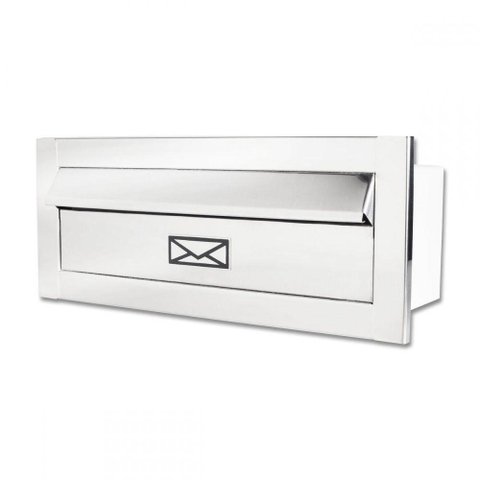 Caixa de Correio Jornal F Inox Brilhante 30 Cm Profundidade