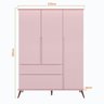 Quarto Para Bebê Completo Melinda Rosê com Roupeiro, Cômoda e Berço  - 5