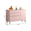 Ver imagem 4 de Quarto de Bebê Completo 3 Peças Berço Minicama 2 em 1, Cômoda e Guarda-Roupa Retrô 100% MDF Melinda Rosê