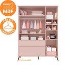 Ver imagem 6 de Quarto de Bebê Completo 3 Peças Berço Minicama 2 em 1, Cômoda e Guarda-Roupa Retrô 100% MDF Melinda