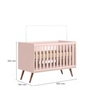 Ver imagem 5 de Quarto de Bebê Completo 3 Peças Berço Minicama 2 em 1, Cômoda e Guarda-Roupa Retrô 100% MDF Melinda