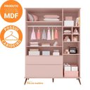 Ver imagem 3 de Quarto Para Bebê Completo Melinda Rosê com Roupeiro, Cômoda e Berço 