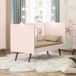 Quarto Para Bebê Completo Melinda Rosê com Roupeiro, Cômoda e Berço  - 7
